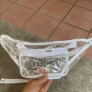 Clear NÜTRL Waist Bag with White Accents